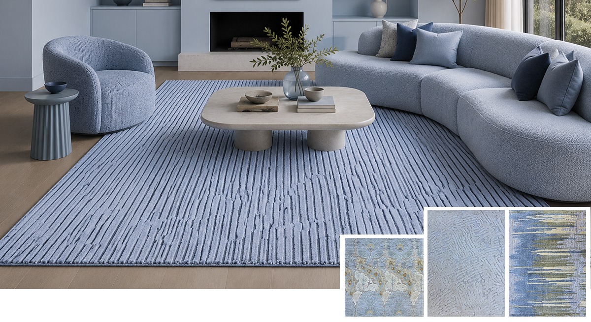 Silk Sheraphine Collection — silk rug from India with contemporary patterns